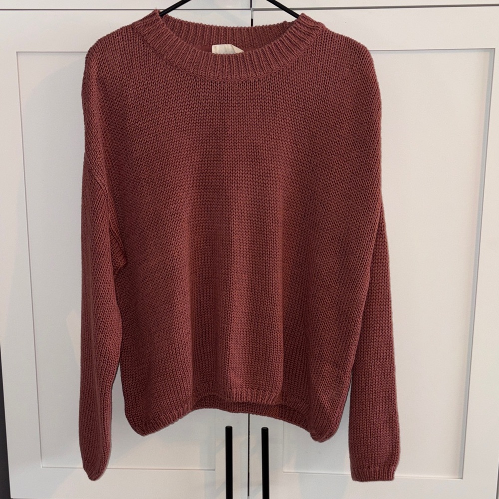 💥2/$33💥 Elegant Dusty Rose Women's Crew Neck Knit Sweater